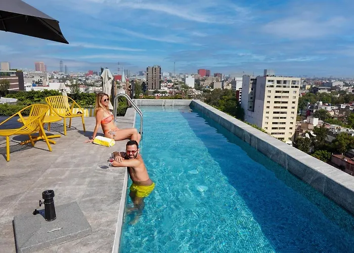Loft -skyline View- Rooftop Pool, Gym, Bbq & Apartamento México DF